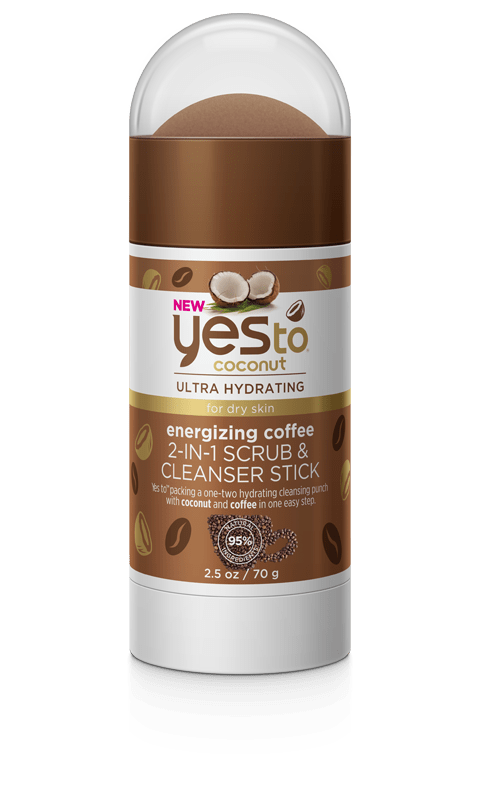 YES TO COCONUT ENERGIZING COFFEE 2-IN-1 SCRUB &amp; CLEANSER STICK